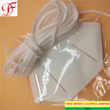 Factory White Medical Flat Round 3mm 5mm Face Mask Elastic Mask Rope Earloop for KN95/N95/Respirator/FFP2 Mask/3 Layers Disposable Mask/Surgical Mask